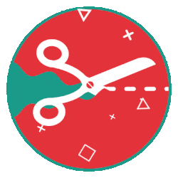 icon of scissors cutting a tailored animation